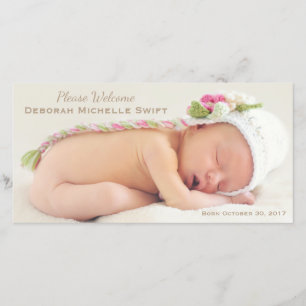 Anuncio de nacimiento de foto de elegancia simple