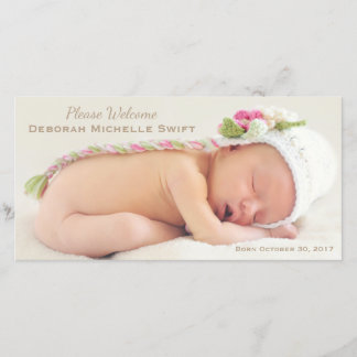Anuncio de nacimiento de foto de elegancia simple