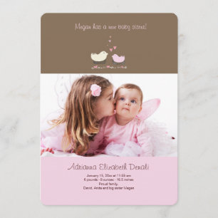 Anuncio de nacimiento de foto de hermanita