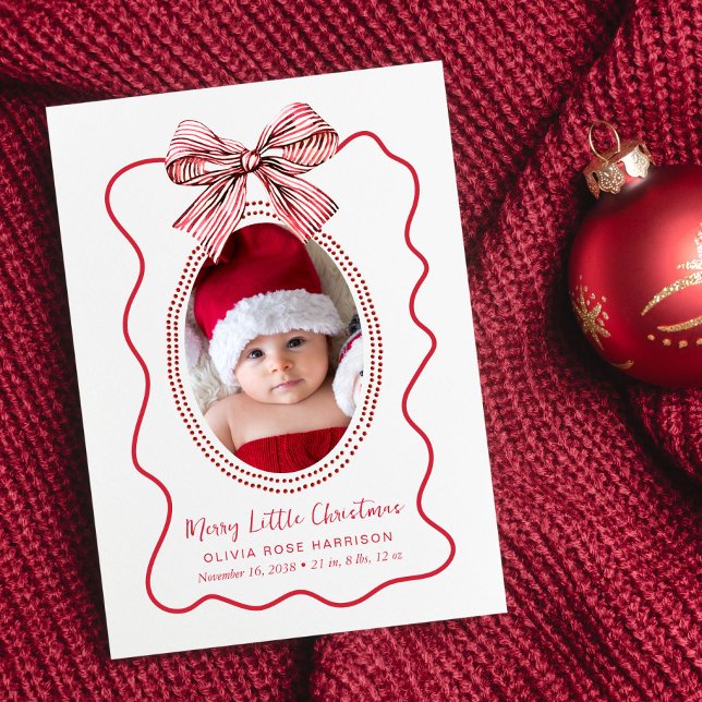 Anuncio de nacimiento de foto de Merry Little Navi (A beautiful and unique way to thank family and friends and introduce them to your Christmas  baby)