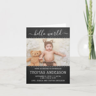 Anuncio de nacimiento de foto de moda en Chalkboar