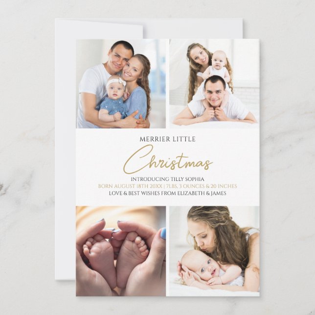 Anuncio de nacimiento de foto de Navidades menores (Anverso)