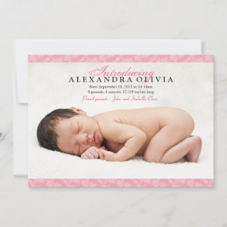 Anuncio de nacimiento de foto de niña bebé