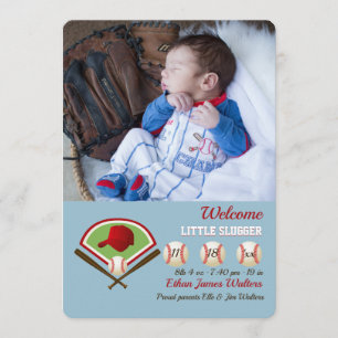 Anuncio de nacimiento de foto de pequeño deslumbra