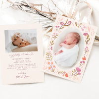 Anuncio de nacimiento de foto de pradera mágica ro