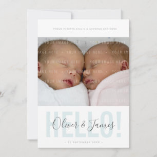 ANUNCIO DE NACIMIENTO DE FOTO DE TWIN hola niños d