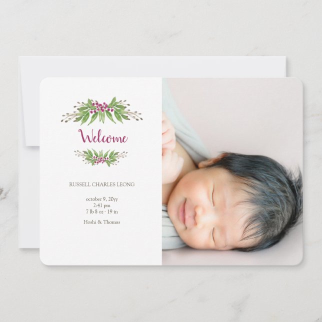 Anuncio de nacimiento de foto de Wild Berries (Anverso)