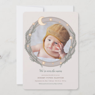 Anuncio de nacimiento de foto en la luna