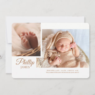 Anuncio de nacimiento de foto manuscrita
