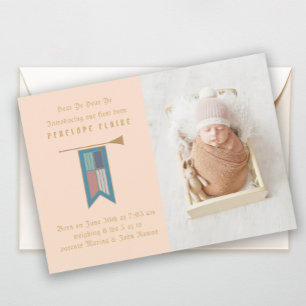 Anuncio de nacimiento de foto medieval de Hear Ye 