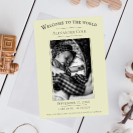 Anuncio de nacimiento de foto Minimalista amarilla