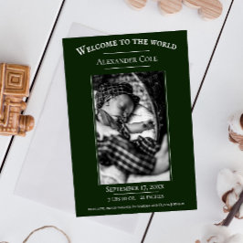 Anuncio de nacimiento de foto Minimalista verde es