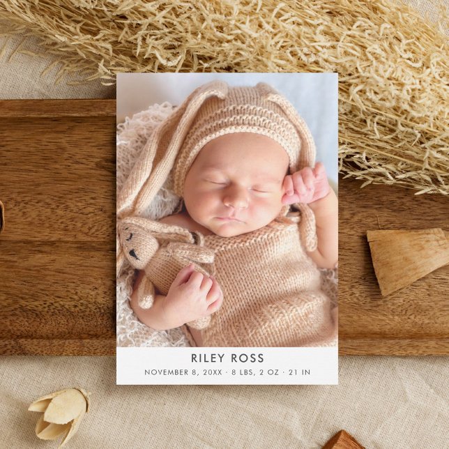 Anuncio de nacimiento de foto moderna (Subido por el creador)