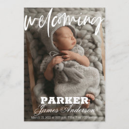 Anuncio de nacimiento de foto moderna de bienvenid