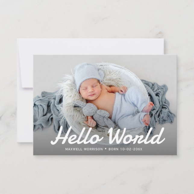 Anuncio de nacimiento de foto personalizado (Anverso)