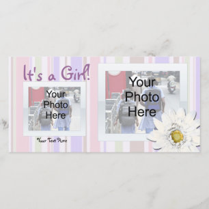 Anuncio de nacimiento de foto Personalizado Rosa c