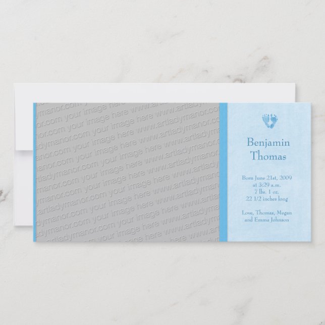 Anuncio de nacimiento de fotos de bebé (Anverso)