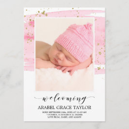 Anuncio de nacimiento de fotos de color de agua y