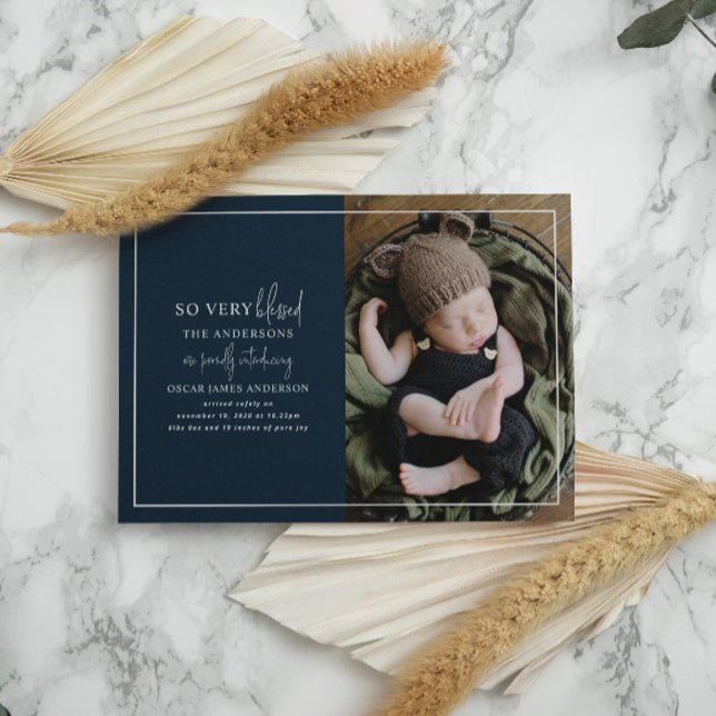 Anuncio de nacimiento de fotos de Navidades mínimo (Subido por el creador)