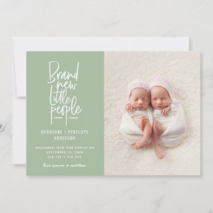 Anuncio de nacimiento de gemelos dibujado a mano