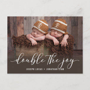 Anuncio de nacimiento de gemelos Double The Joy