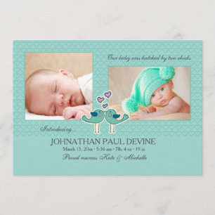 Anuncio de nacimiento de Hatched By Two Chicks Tl