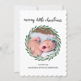 Anuncio de nacimiento de hojas de acebo Navidad