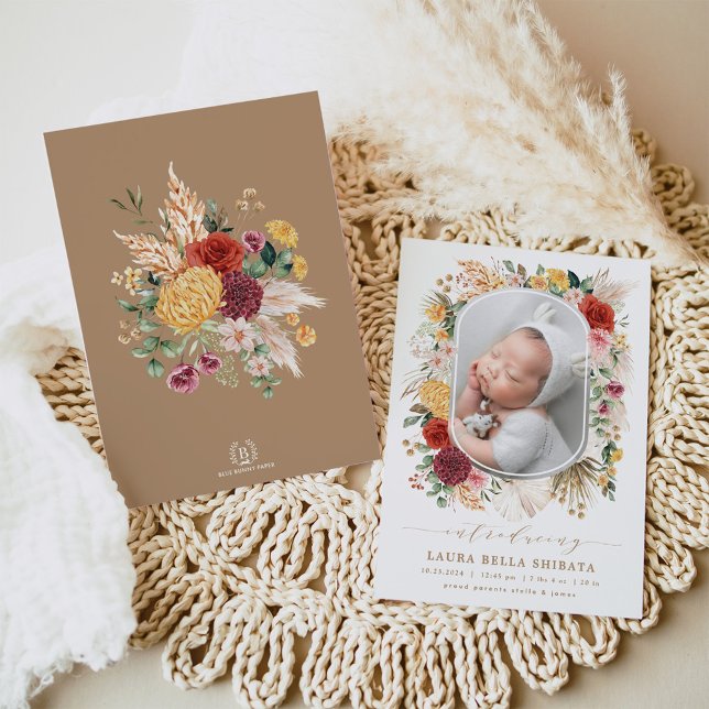 Anuncio de nacimiento de huerto floreciente bohemi (Subido por el creador)