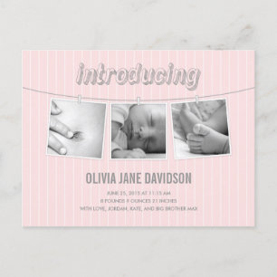 Anuncio de nacimiento de imágenes colgantes - Niña