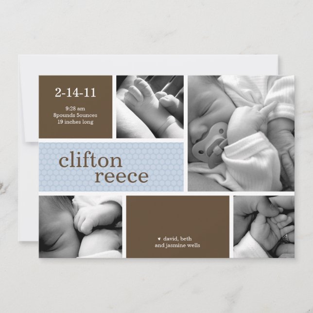 Anuncio de nacimiento de insectos (rosa o azul) (Anverso)