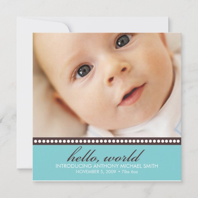 Anuncio de nacimiento de la foto (Anverso)