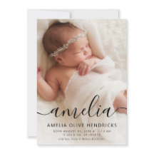 Anuncio de nacimiento de la foto con nombre de cal