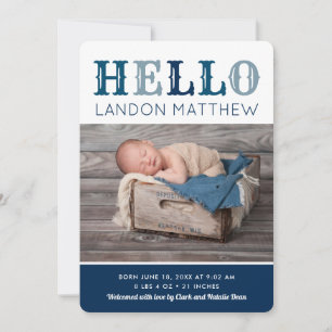 Anuncio de nacimiento de la foto de Baby Boy