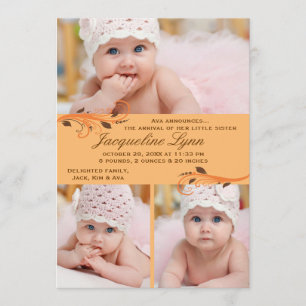 Anuncio de nacimiento de la foto de Flurry de otoñ