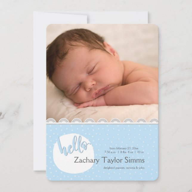 Anuncio de nacimiento de la foto de Hello Polka Do (Anverso)