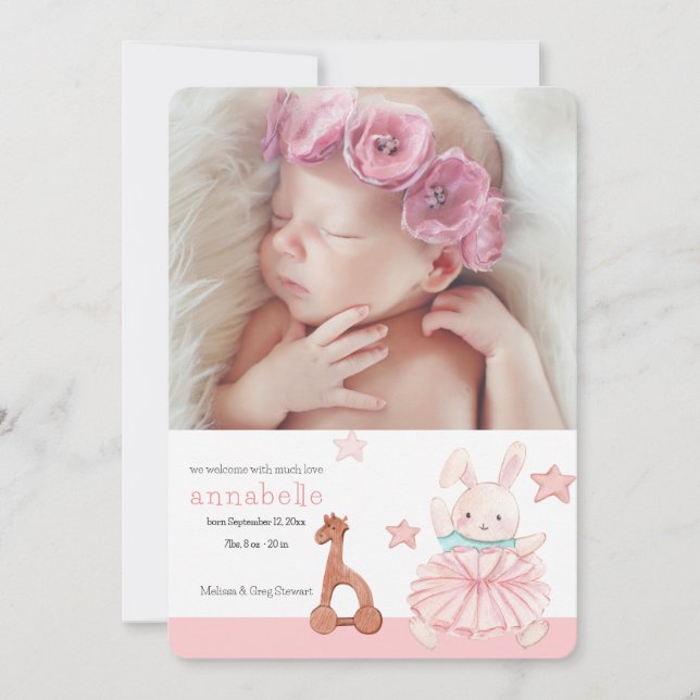 Anuncio de nacimiento de la foto de Hello Precious (Anverso)