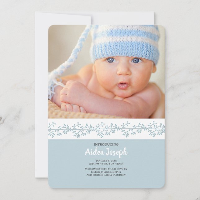 Anuncio de nacimiento de la foto de la banda Berry (Anverso)