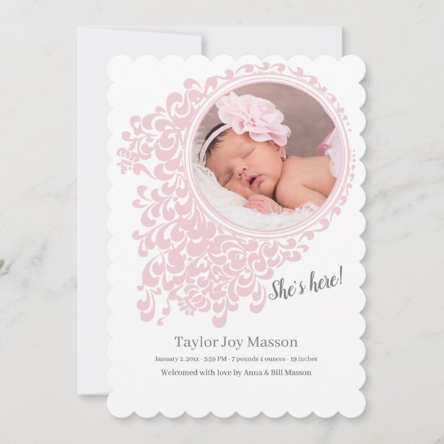 Anuncio de nacimiento de la foto de Mariah (Anverso)