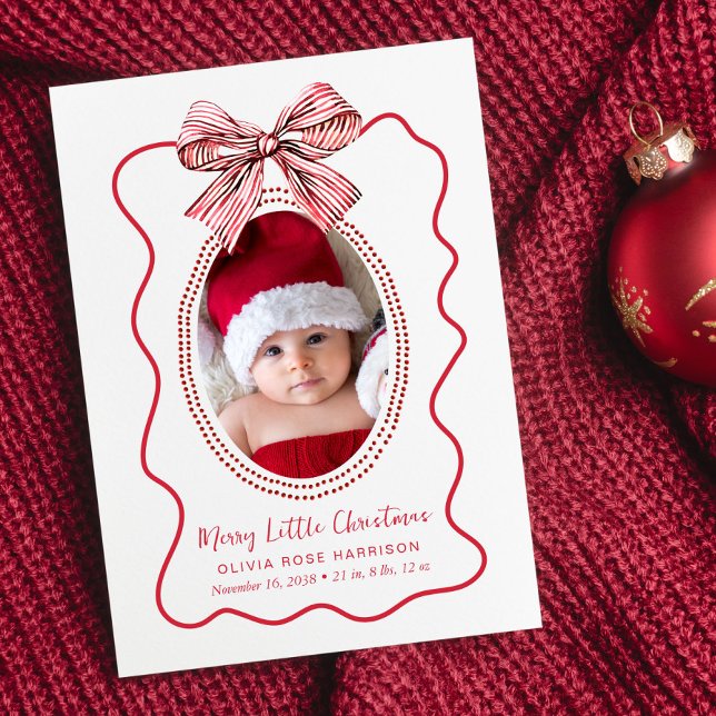 Anuncio de nacimiento de la foto de Merry Little N (A beautiful and unique way to introduce family and friends to your Christmas  baby)