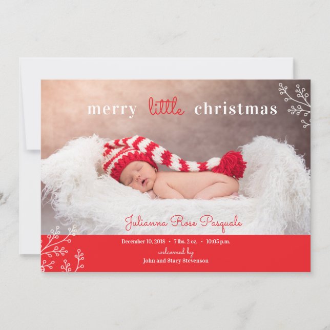 Anuncio de nacimiento de la foto de Merry Little N (Anverso)