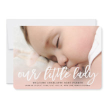 Anuncio de nacimiento de la foto de nuestra niñita