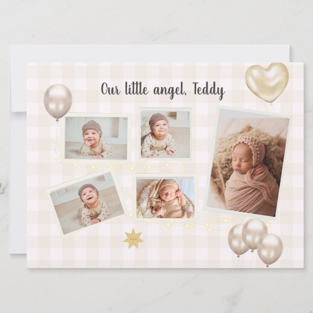 Anuncio de nacimiento de la foto del bebé (Anverso)