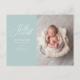 Anuncio de nacimiento de la foto del guión mundial