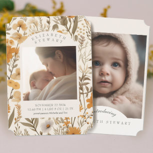 Anuncio de nacimiento de la foto del otoño 2 de la