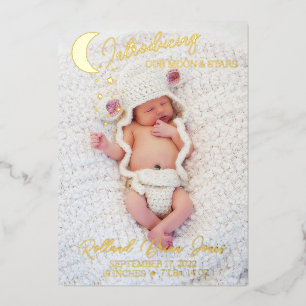 Anuncio de nacimiento de la foto del Relieve metal