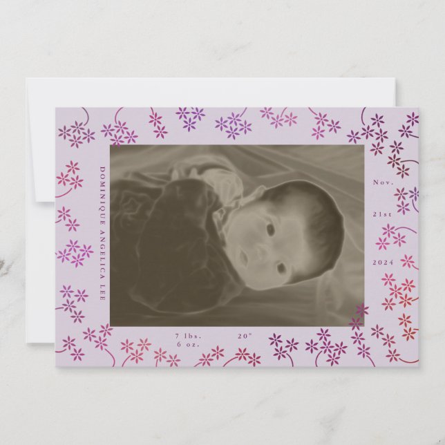 Anuncio de nacimiento de la foto Floral 2 (Anverso)