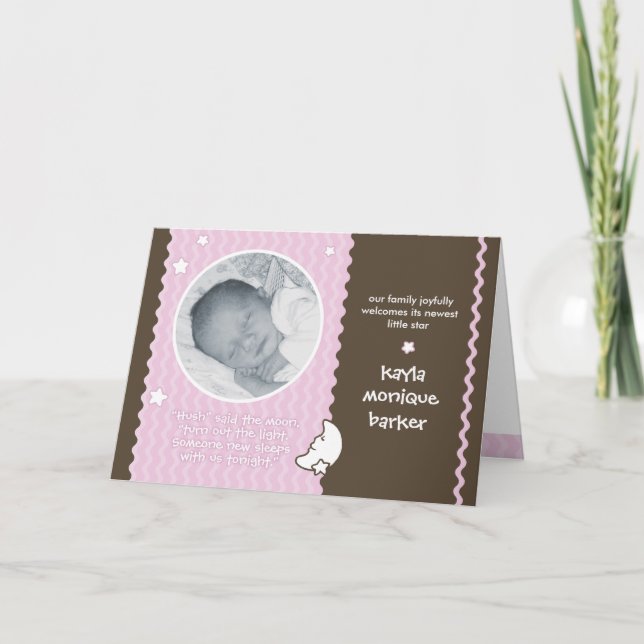 Anuncio de nacimiento de la luna - rosa (Anverso)