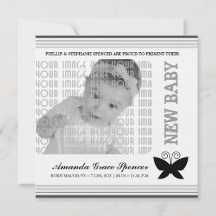 Anuncio de nacimiento de la mariposa negra