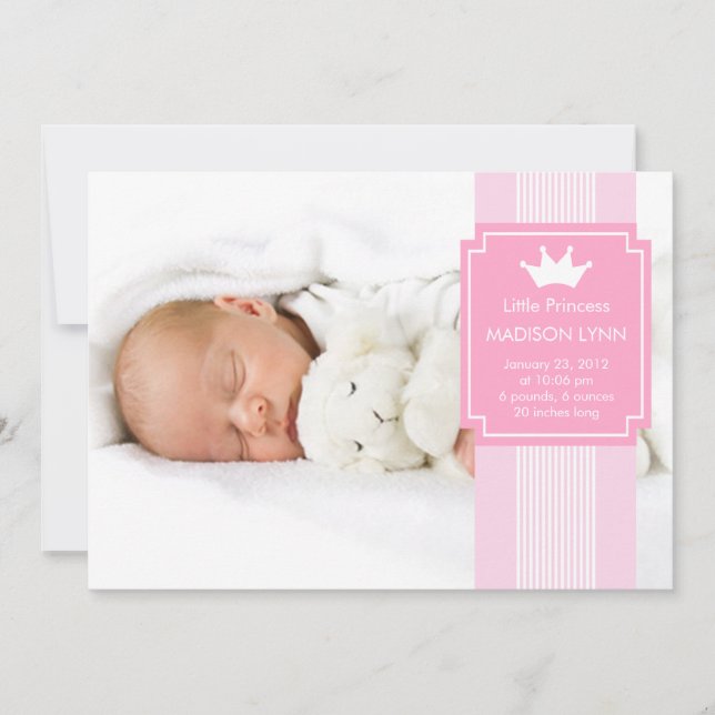 Anuncio de nacimiento de la pequeña princesa CROWN (Anverso)