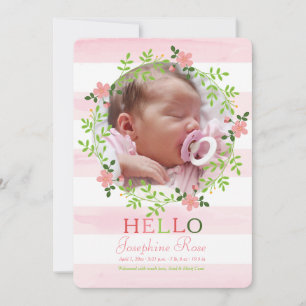 Anuncio de nacimiento de la primera foto de Hello